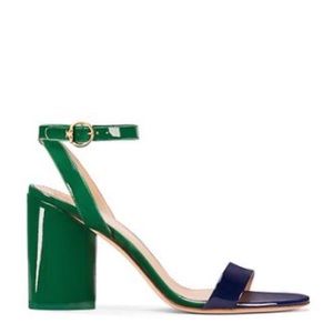 Tory Burch Elizabeth 2 Sandal Navy Emerald 8.5